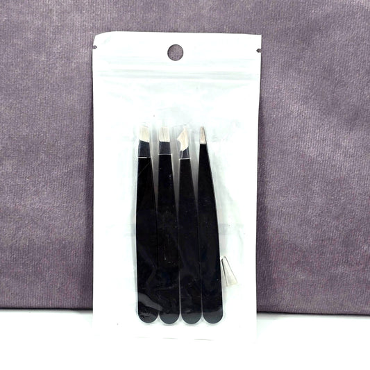 4 Tip Tweezer Set Stainless Steel Precision Tweezers Pluckers Eyebrow Shaping 4