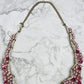 Zara Pink Rhinestone Gem Chain Link Multicolor Statement Necklace