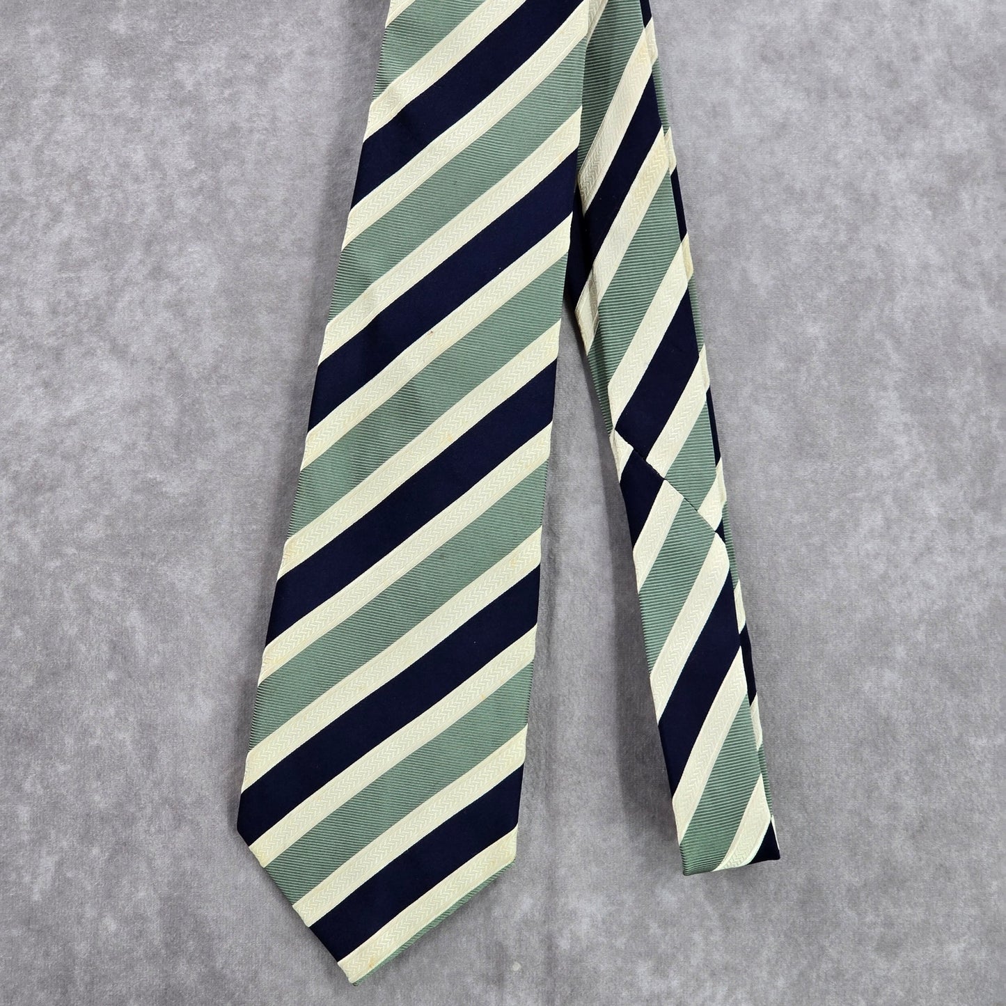 Donald J. Trump President Green Blue Stripe Repp 100% Silk Men's Neck Tie NWOT