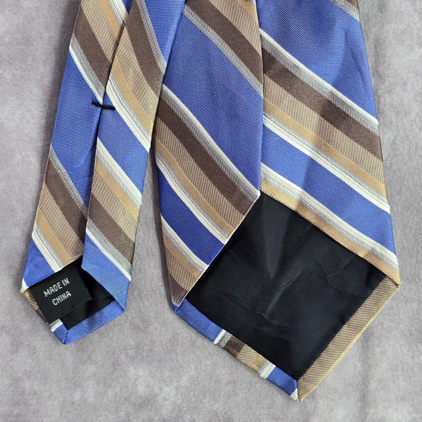 Arrow Blue Brown Stripe 100% Silk Men's Neck Tie NWOT