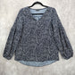 Shein Navy Blue Polka Sot Balloon Long Sleeve Hi Low Boho Peasant Small