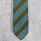 Emporio Armani Blue Green Stripe Geometric 100% Silk Italy Men's Neck Tie NWOT