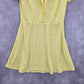 H&M Yellow Blue Polka Dots Fit Flare Short Sleeve Retro Mini Dress Small