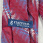 Stafford Essentials Burgundy Stripe Dot 100% Silk Men's Neck Tie NWOT