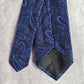 Pronto Como Blue Paisley Floral Techno care 100% Silk Men's Neck Tie NWT