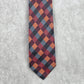 Van Heusen Red Gray Orange Diamond Geometric Silk Neck Tie Men's