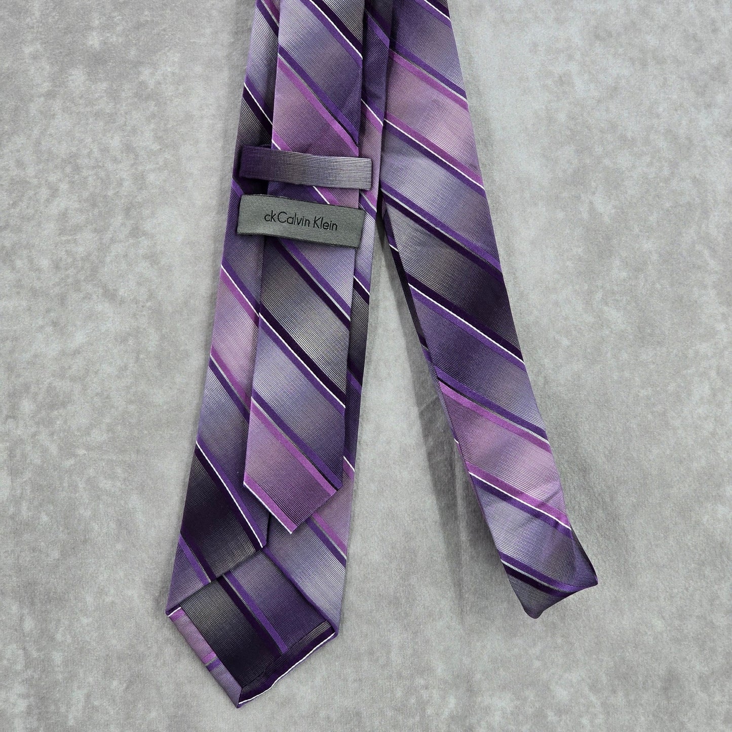 ck Calvin Klein Purple Stripe 100% Silk Men's Neck Tie NWOT