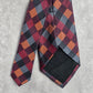 Van Heusen Red Gray Orange Diamond Geometric Silk Neck Tie Men's