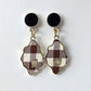 Zara Brown Plaid Fashion Earrings NWT E96