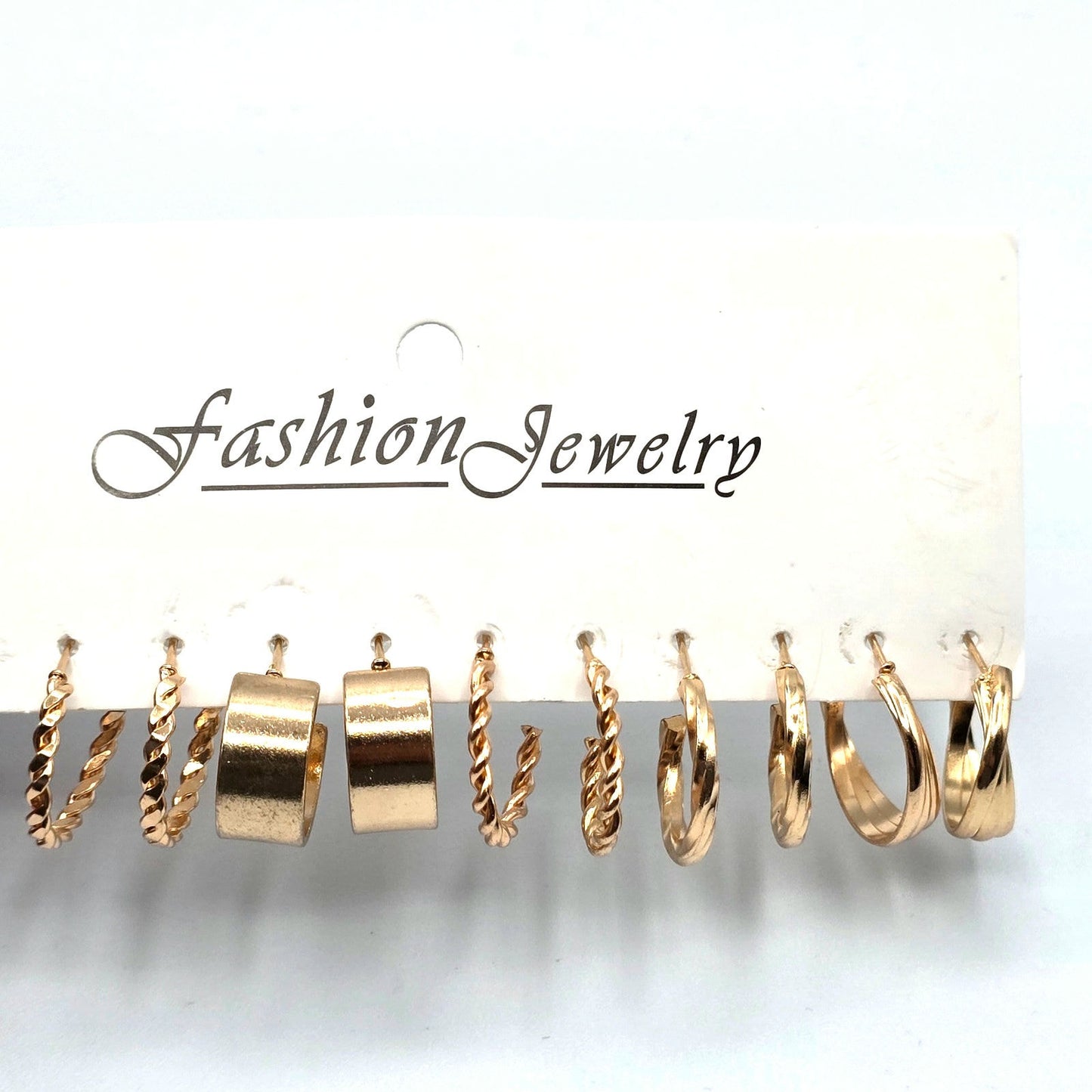 Gold Hoop Dangle Stud Earring Set of 5 Fashion Jewelry NWT #E200