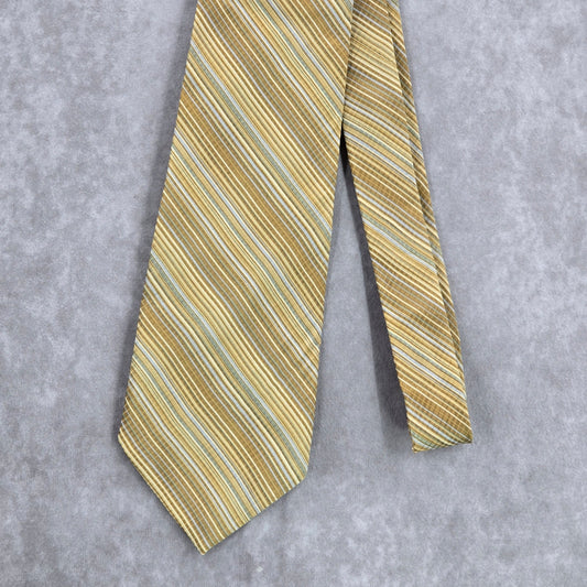 Van Heusen Yellow Blue Stripe 100% Silk Men's Neck Tie NWOT