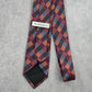 Van Heusen Red Gray Orange Diamond Geometric Silk Neck Tie Men's