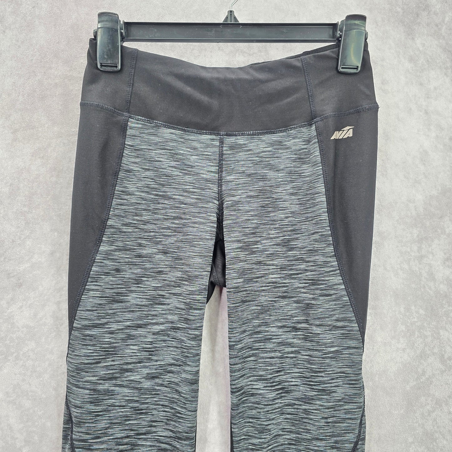 Avia Black Gray Long Mesh Legging Pant Bottoms Activewear Small