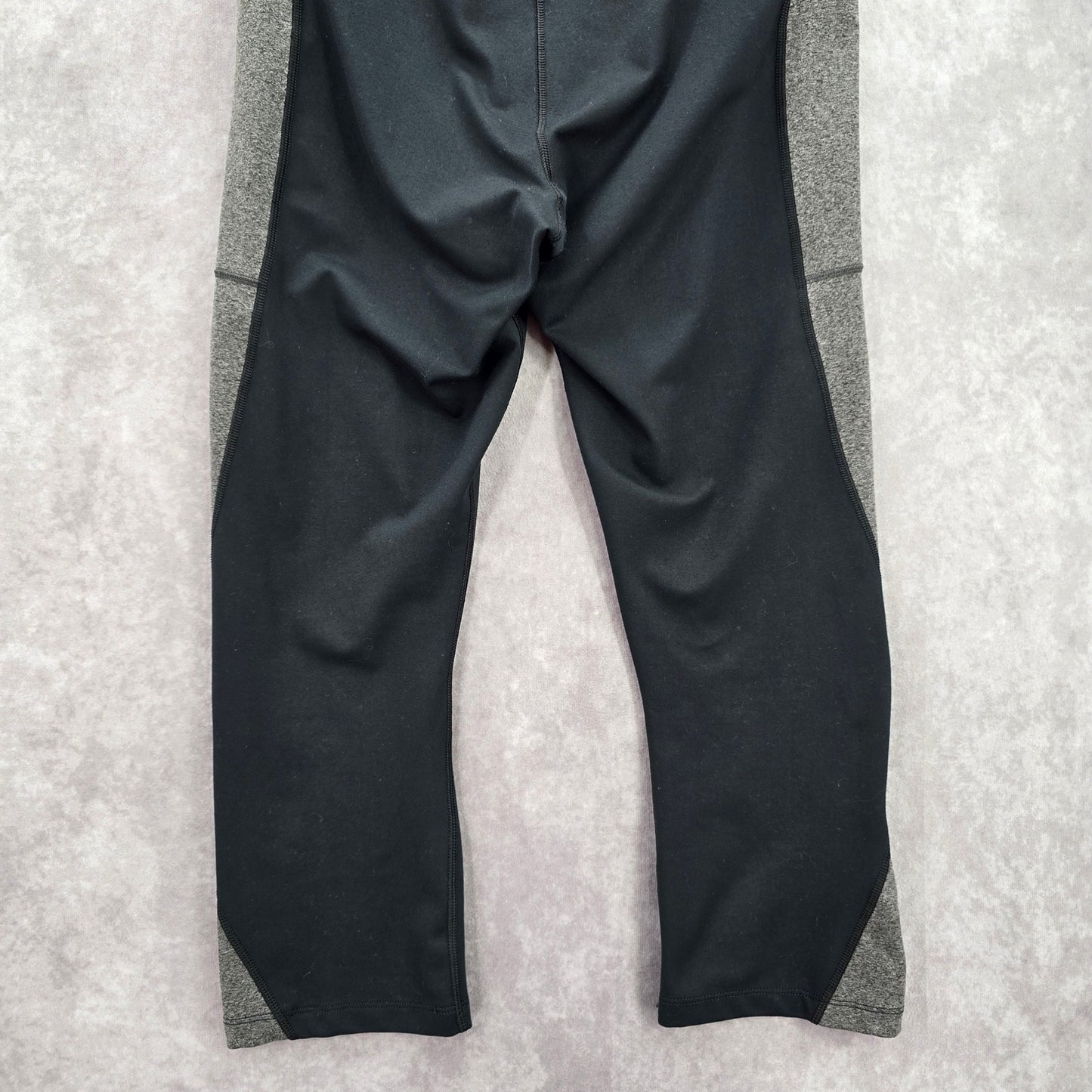 BCG Black Gray Cropped Activewear Workout Legging Pants Bottoms Large