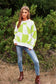 Multi Geo Checker Pullover Knit Sweater Top