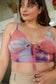 Plus Size Tie Dye Mesh Keyhole Front Brami Top