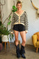 Contrast pattern sweater cardigan