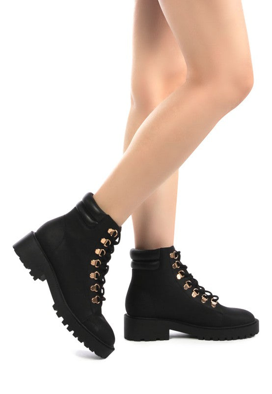 SHIRLY SOFT LEATHER LACE-UP BOOTS