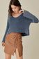 V-Neck Washed Crop Sweater