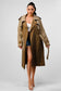 ATHINA PLAID AND KHAKI CONTRAST TRENCH COAT