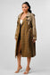 ATHINA PLAID AND KHAKI CONTRAST TRENCH COAT