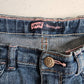 Levis Bermuda Shorts Girls Blue Denim Adjustable Jeans Pants Size 6 Regular