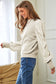 Pearl Embellishments Contrast Sleeves Sweater