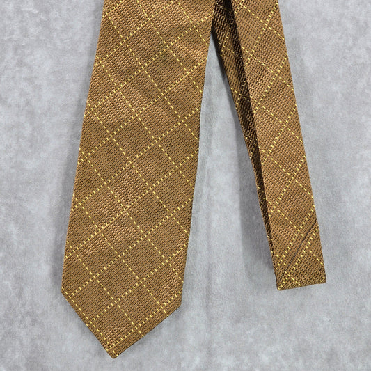 Lee Allison Four in Hands Brown Diamon Geometric Men's Neck Tie NWOT