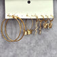 Zara Gold Butterfly Snake Set of 4 Hoop Dangle Earrings Fashion Jewelry JB2-4