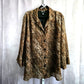 Maggie Barnes Brown Animal Print Button Down Short Blouse Top Size 32W