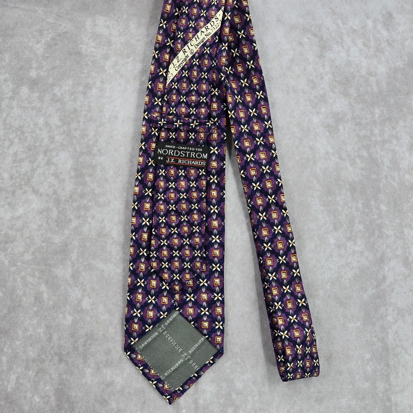 Nordstrom by J.Z. Richards Purple Floral Extra Long Silk Men's Neck Tie NWOT