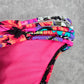 Xhilaration Pink Black Purple Floral Medium Cheeky Bikini Bottom Swimwear