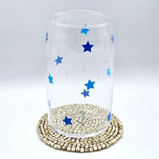 Star Blue 16oz Beer Can Glass Cup NWT