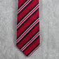 Tasso Elba Red Blue White Stripe Geometric Repp 100% Silk Men's Neck Tie NWOT