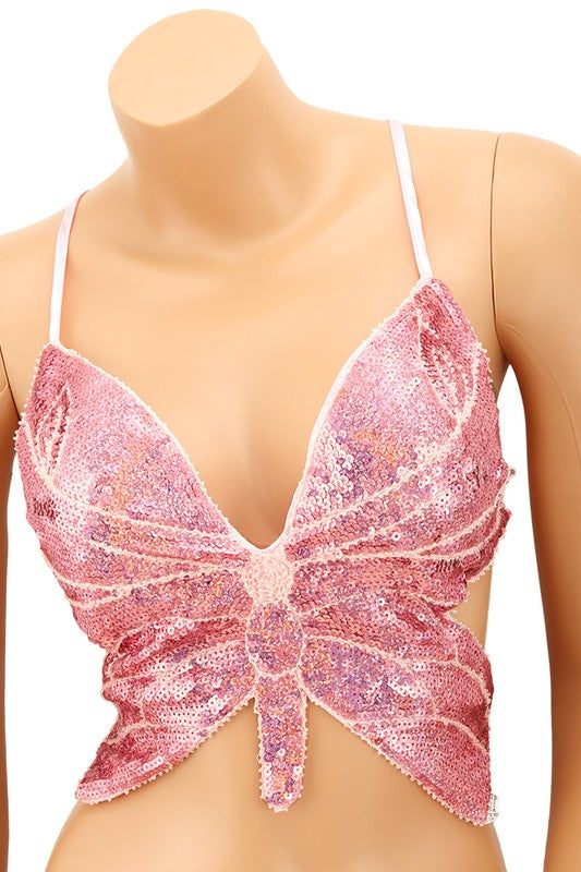 Sequin Butterfly Bralette