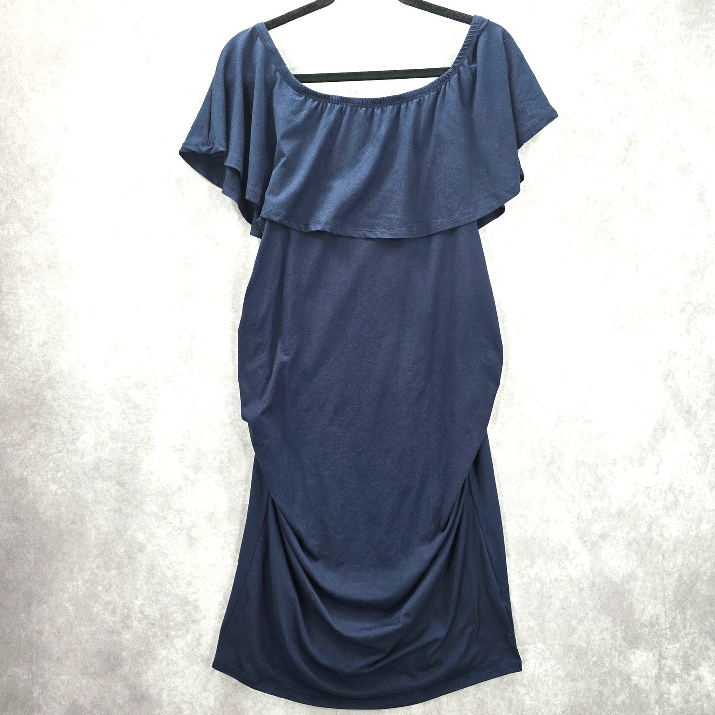 Hello Mia Navy Blue Sleeveless Ruffle Maternity Dress Extra Large