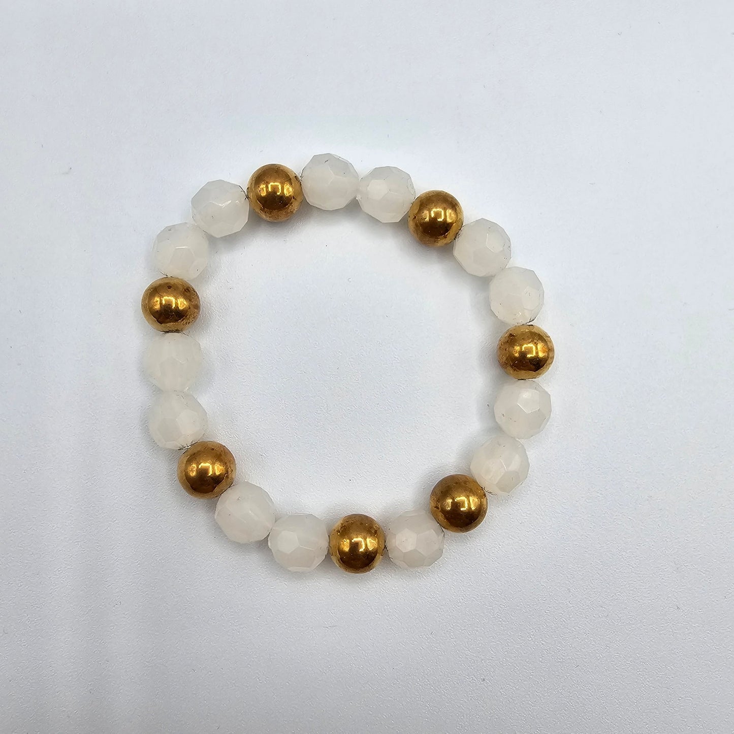 Zara White Gold Elastic Bead Bracelet Fashion Jewelry NWT