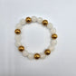 Zara White Gold Elastic Bead Bracelet Fashion Jewelry NWT