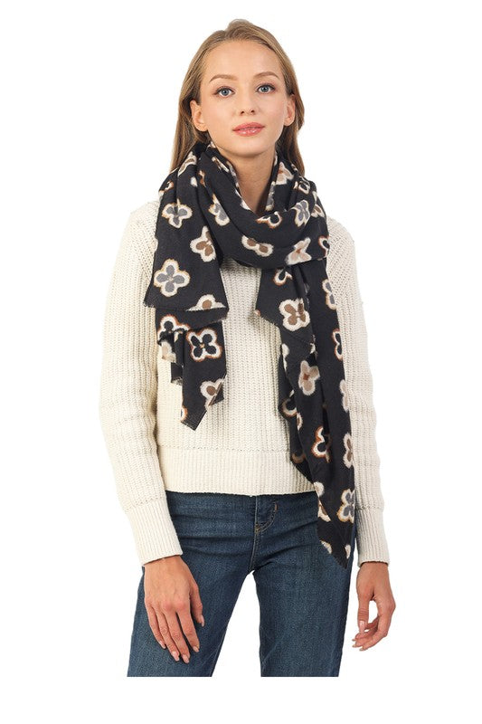 Multicolored Clover Printed Scarf