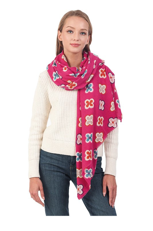 Multicolored Clover Printed Scarf