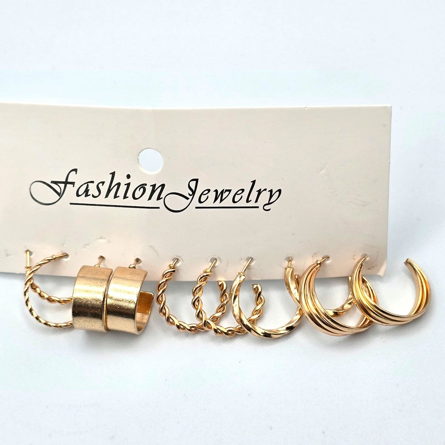 Gold Hoop Dangle Stud Earring Set of 5 Fashion Jewelry NWT #E200