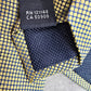 Nautica Yellow Gold Blue Foulard Geometric Executive 100% Silk Men's Neck Tie