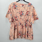 Shein Curve Pink Floral Ruffle Blouse Top Plus 4XL