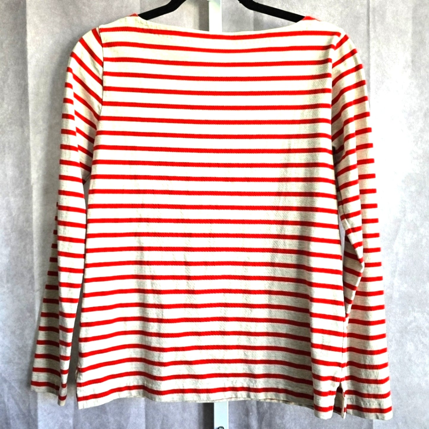 J. Crew Red Striped Long Sleeve Top Blouse XS