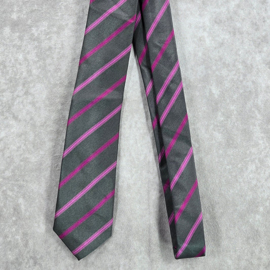 Alfani Gray Purple Stripe Narrow 100% Polyester Men's Neck Tie NWOT