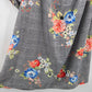 Love J Gray Floral Short Sleeve Knee Length Plus Dress 1X