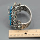 Zara Blue Silver Peacock Gems Metal Cuff Bracelet Fashion Jewelry NWOT JB4-18