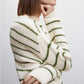 Mango Khaki Stripe Lurex Knit Sweater Cardigan NWT Plus 3XL