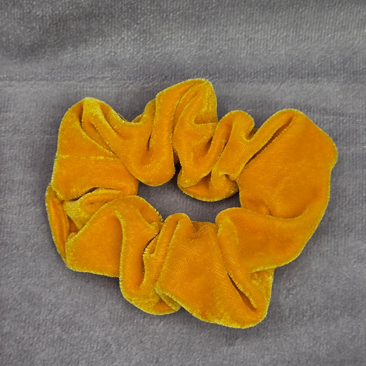 Yellow Gold Velvet Velour Hair Tie Accessories Scrunchie Handmade SB21