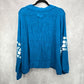 Wildfox Blue White Pattern Sweater Cardigan Wide Sleeves Small